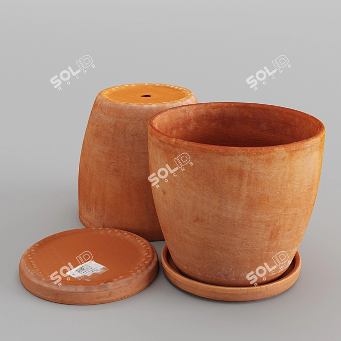 3D Scanned Pot Set 3D model image 3