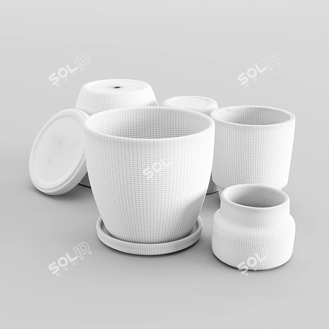 3D Scanned Pot Set 3D model image 7