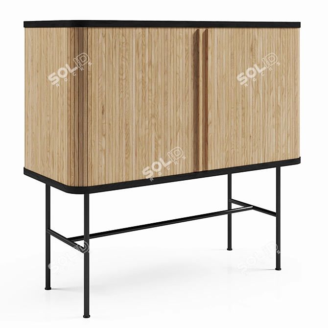 Sleek H&M Shutter Cabinet 3D model image 1