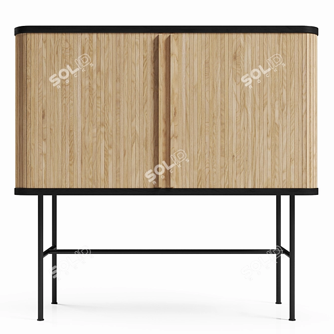 Sleek H&M Shutter Cabinet 3D model image 2