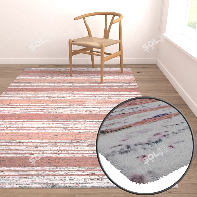 Luxury Rug Collection: Set of 3 High-quality Carpets 3D model image 5