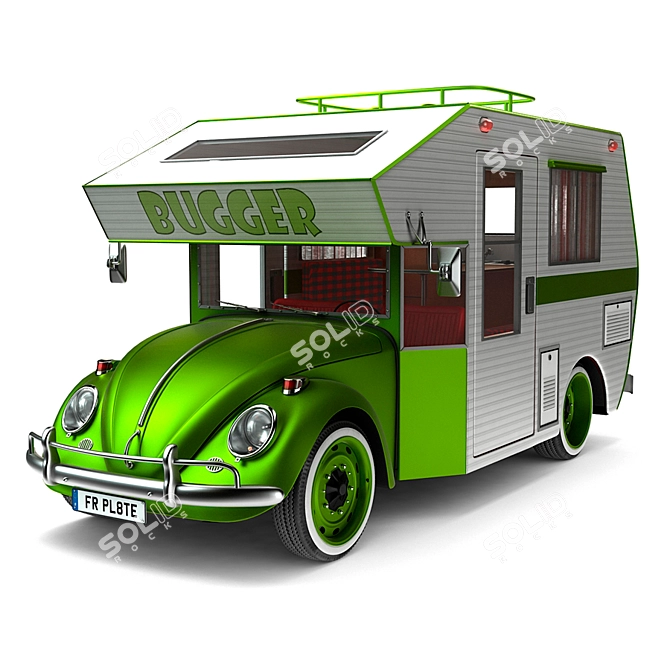 VW Beetle Camping Chassis: Sleep & Adventure 3D model image 2