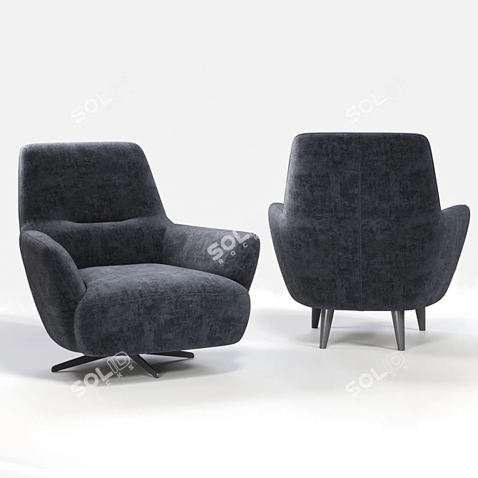 Modern Polygon Armchair 3D model image 4