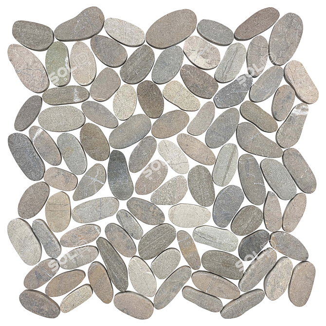 Zen Pebbles: Vitality Mica Mosaic 3D model image 1