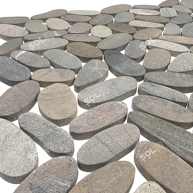 Zen Pebbles: Vitality Mica Mosaic 3D model image 2