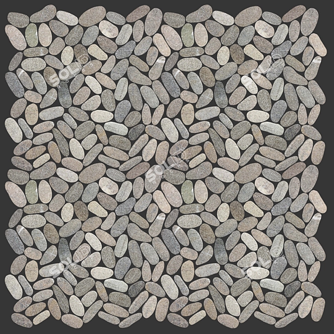 Zen Pebbles: Vitality Mica Mosaic 3D model image 3