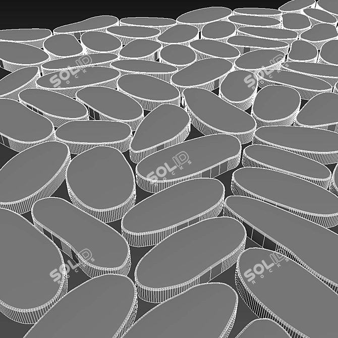Zen Pebbles: Vitality Mica Mosaic 3D model image 4
