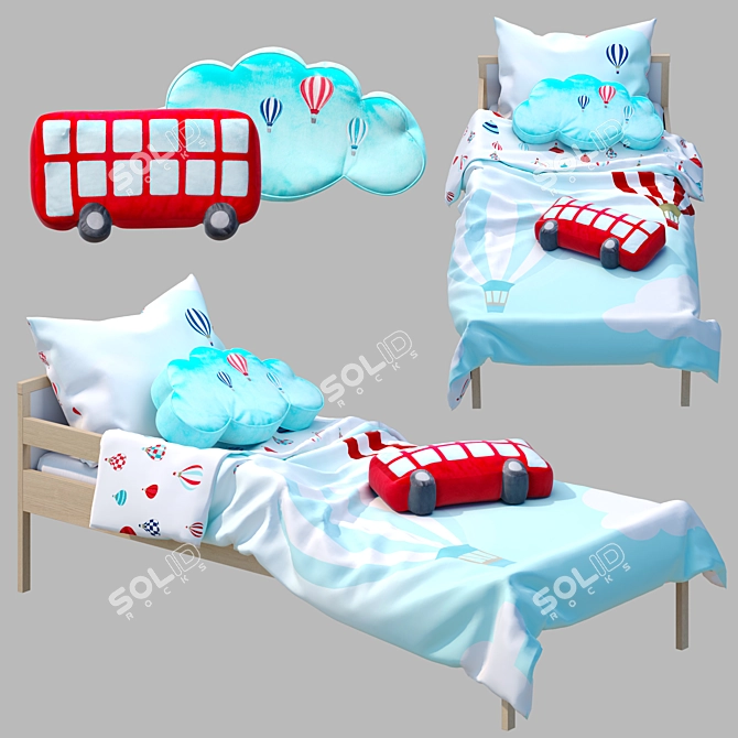 SNIGLAR Children's Bed Set 3D model image 1