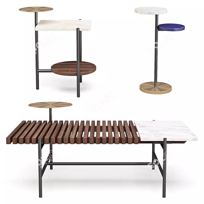 Eclipse: Modern Multi-Level Accent Tables 3D model image 1