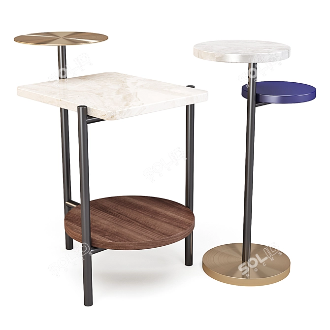 Eclipse: Modern Multi-Level Accent Tables 3D model image 3