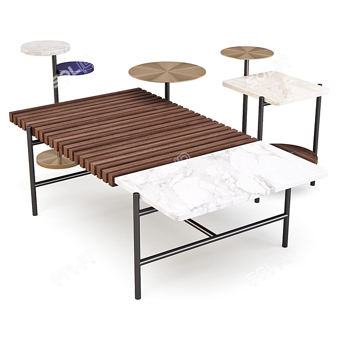 Eclipse: Modern Multi-Level Accent Tables 3D model image 4