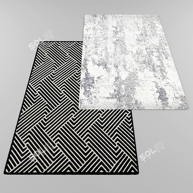 Title: Modern Style Rugs Set 3D model image 2