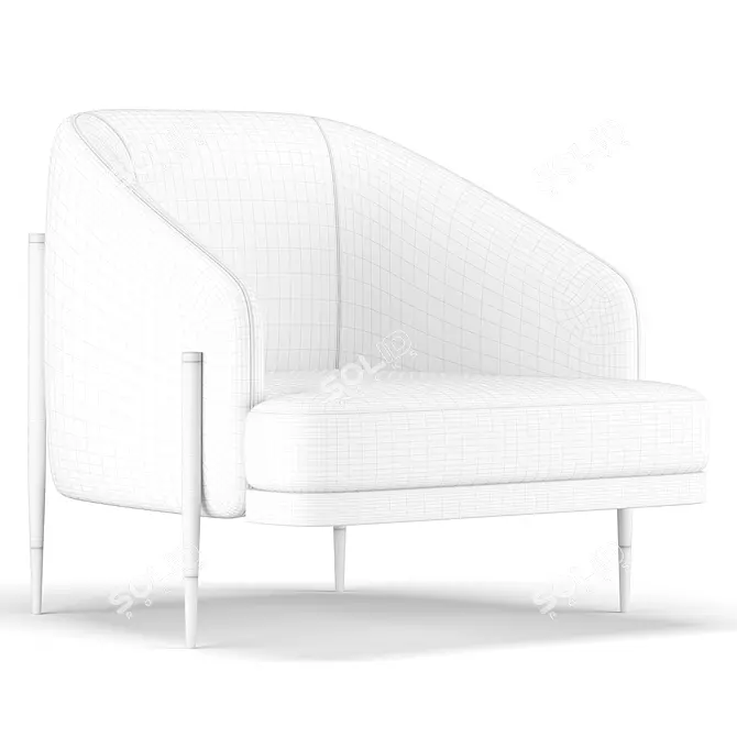 Classic Comfort: Oxford Armchair 3D model image 4