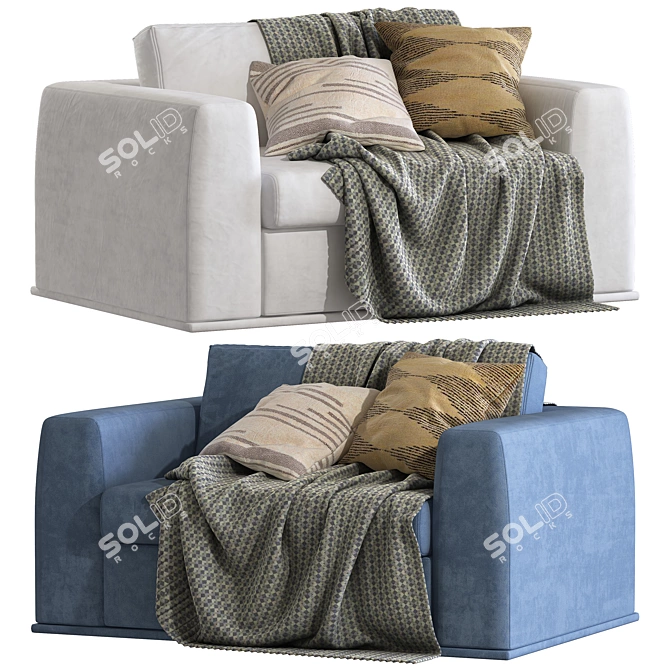 Title: Velvet Andy Armchair: Comfort Meets Elegance 3D model image 2