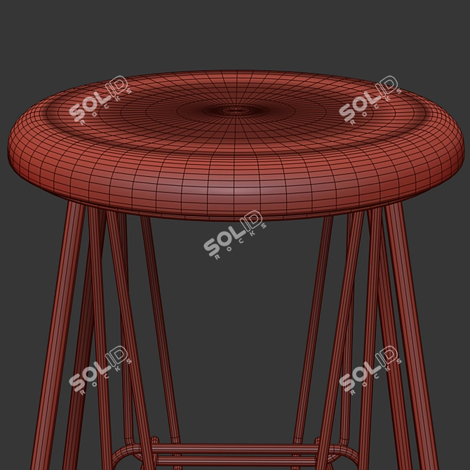 Black Bar Stool 3D model image 4