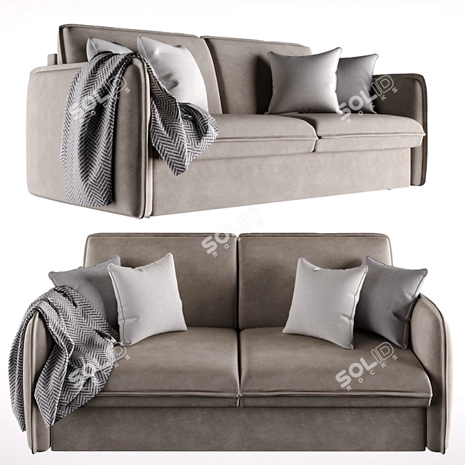 Ivy Sofa Bed: Sleek & Comfy 3D model image 4