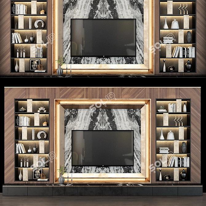 Stylish TV Shelf by Studia 54 3D model image 1