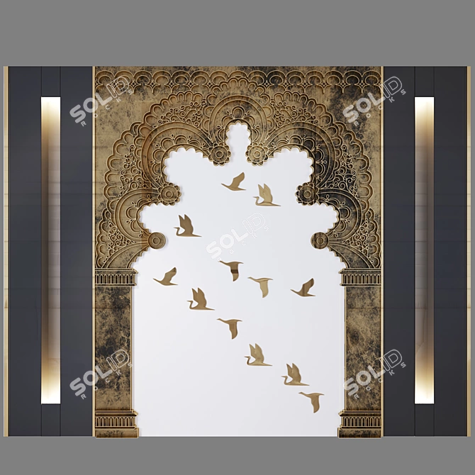 Metal Wave Wall Decor 3D model image 6