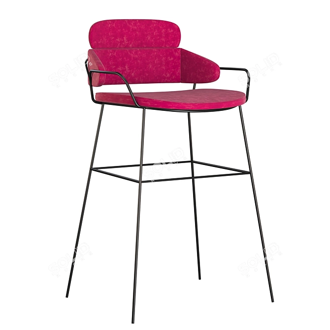 Modern Ergonomic Stool 3D model image 1