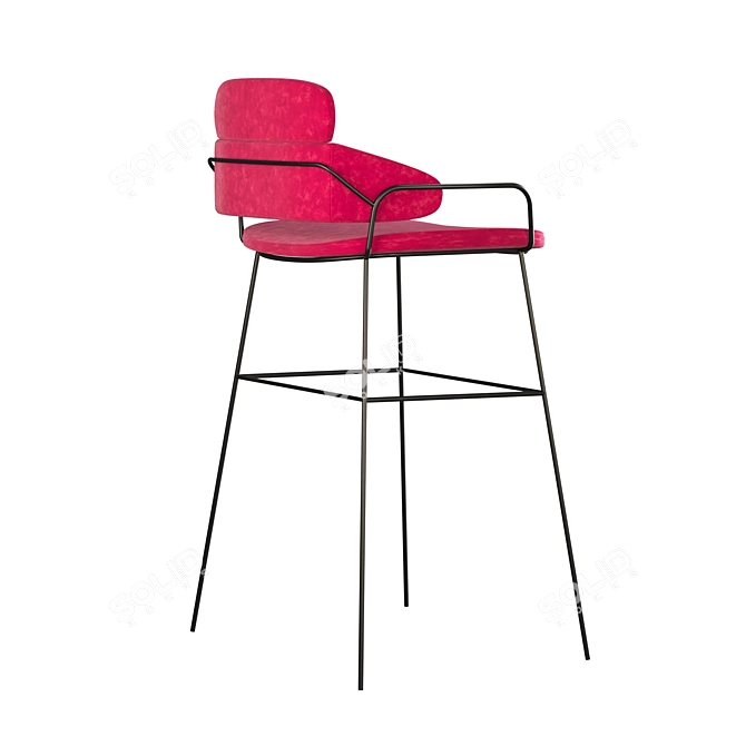 Modern Ergonomic Stool 3D model image 4