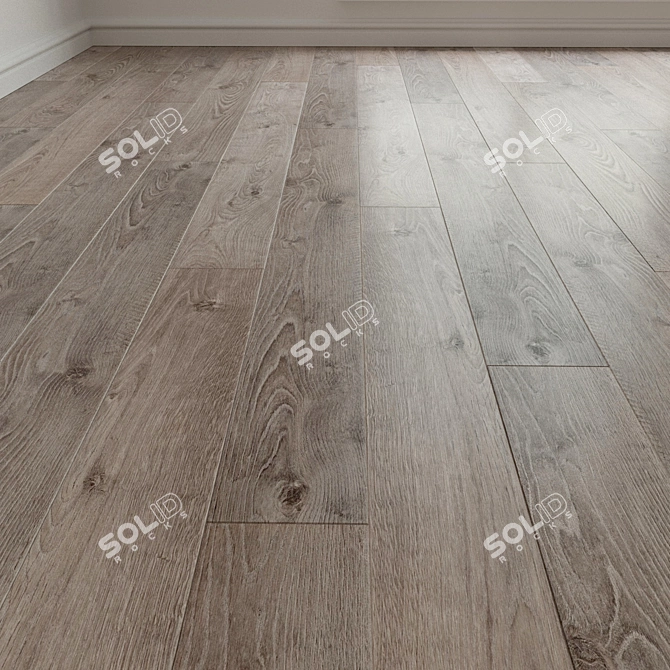 Oak Natur Grey Laminate Parquet 3D model image 1