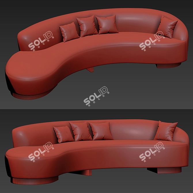 Elegant Freeform Vladimir Kagan Canape Sofa 3D model image 2