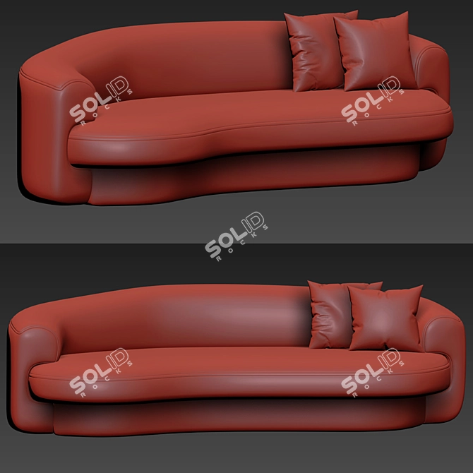 Elegant Freeform Vladimir Kagan Canape Sofa 3D model image 3