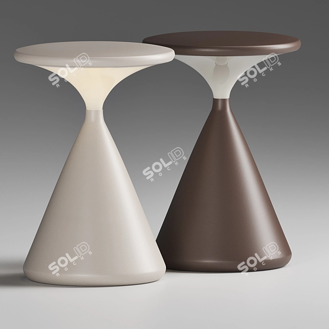 Sleek LED Aluminum Table Lamp: Salt & Pepper 3D model image 2
