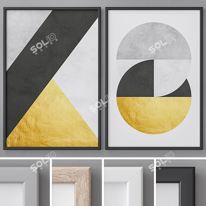 Modern Abstract Art Frames 3D model image 1