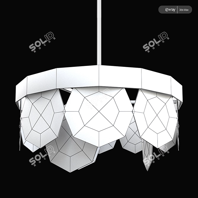 Elegant Glassy Chandelier by Romatti 3D model image 2