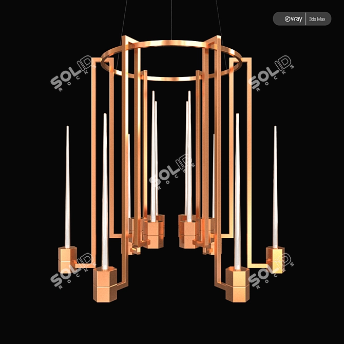 Elegant Chandelier Glimma: Embrace Radiance 3D model image 1