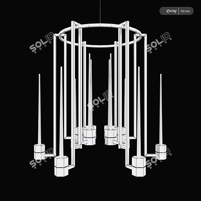 Elegant Chandelier Glimma: Embrace Radiance 3D model image 2