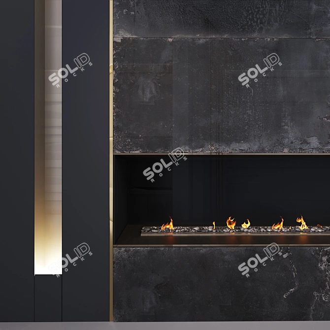 Elegant Fireglow: Decorative Fireplace Light 3D model image 2