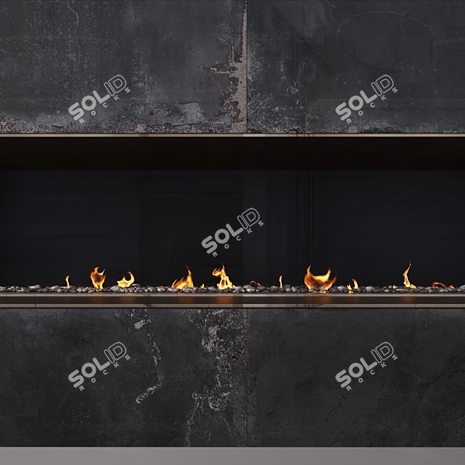 Elegant Fireglow: Decorative Fireplace Light 3D model image 3