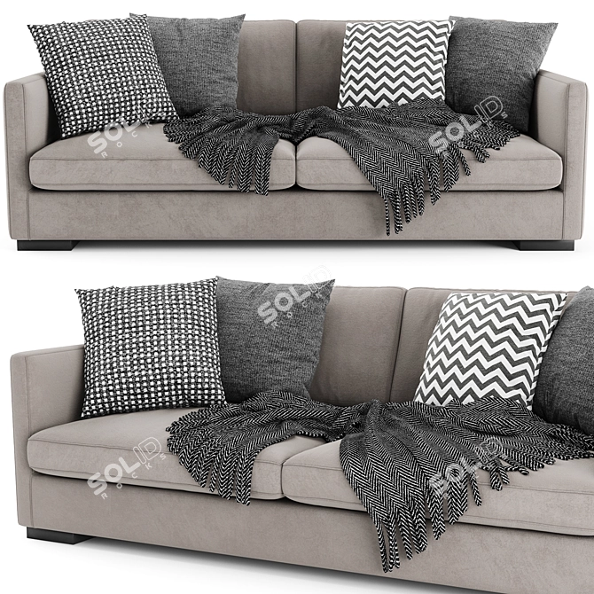 Meridiani Belmon 2-Seater Sofa: Modern Style Comfort 3D model image 2