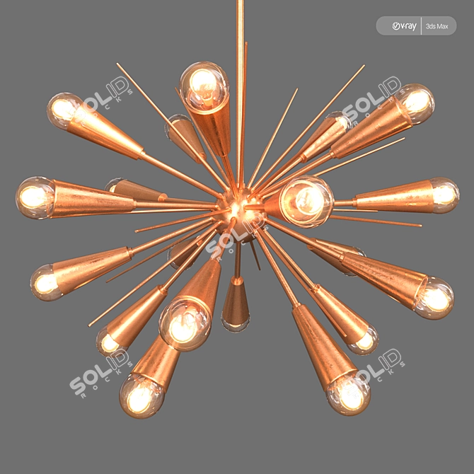 Sleek Sputnik Chandelier by Romatti 3D model image 1