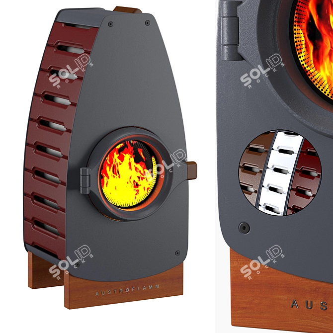 Austroflamm Bobby: Oval Fireplace for Home, Bar, or Restaurant 3D model image 1