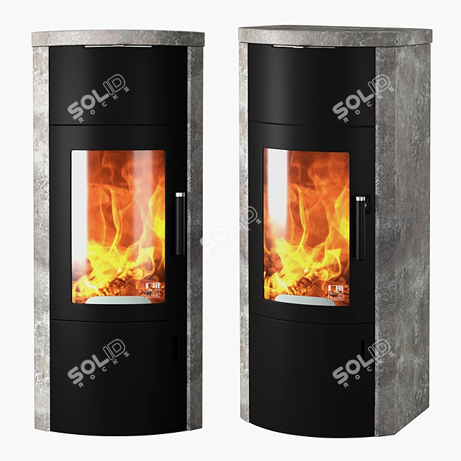 Bono Xtra: Stylish Oval Fireplace 3D model image 2