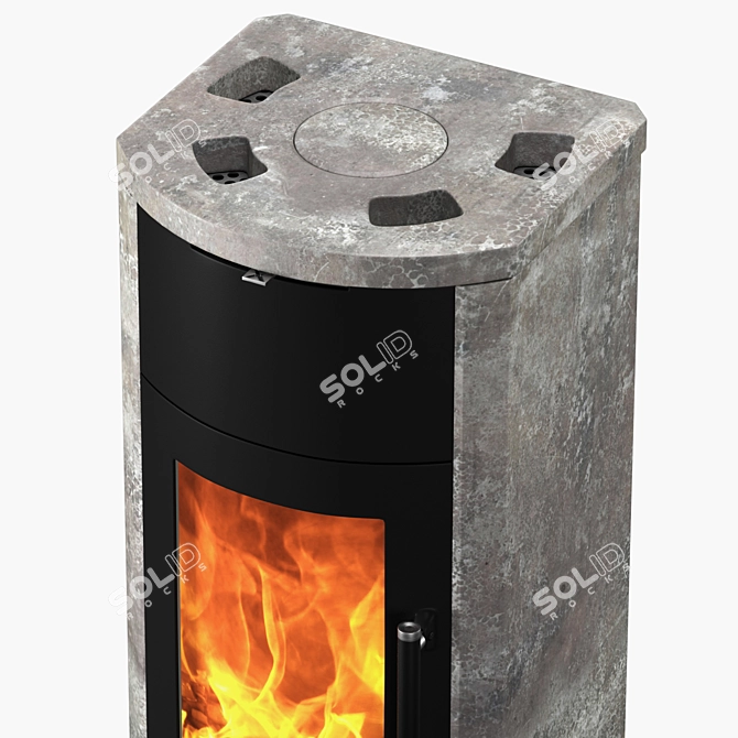 Bono Xtra: Stylish Oval Fireplace 3D model image 3