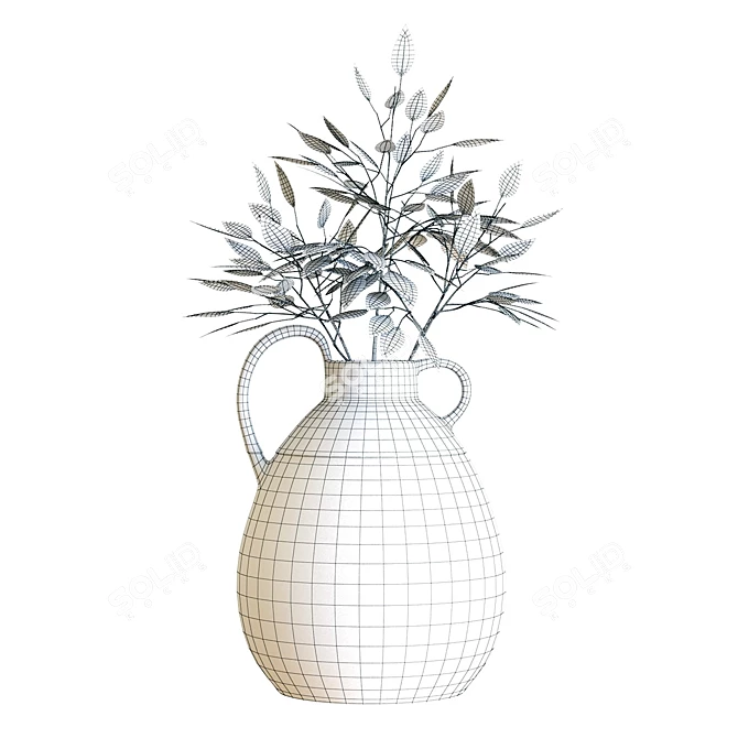 Ashland Teal Ceramic Vase: Fall Arrangement 3D model image 2