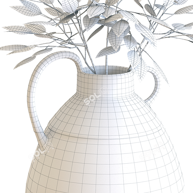 Ashland Teal Ceramic Vase: Fall Arrangement 3D model image 5