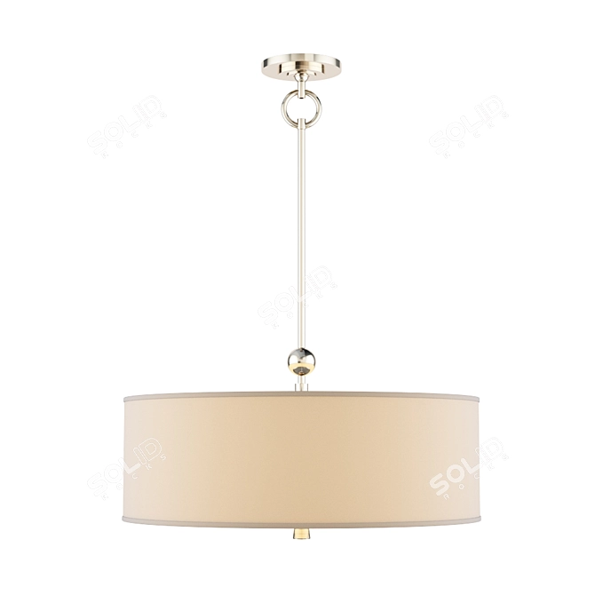 Polished Nickel Hanging Shade Ceiling Light 3D model image 1