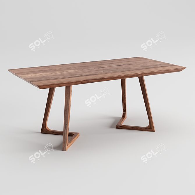 Modern Scandinavian Cress Dining Table 3D model image 1