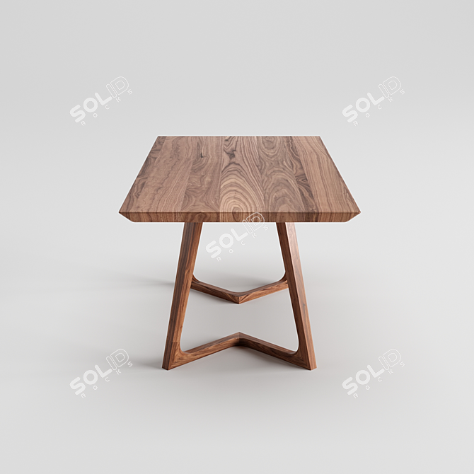 Modern Scandinavian Cress Dining Table 3D model image 3