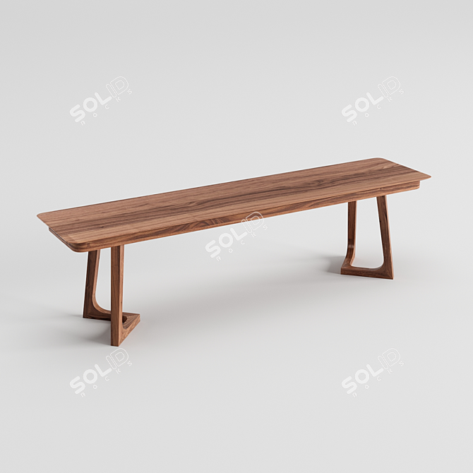 Elegant CRESS Bench - Scandinavian Style 3D model image 1