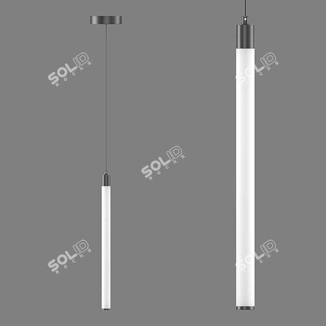 Sleek LED Pendant Lamp 3D model image 1