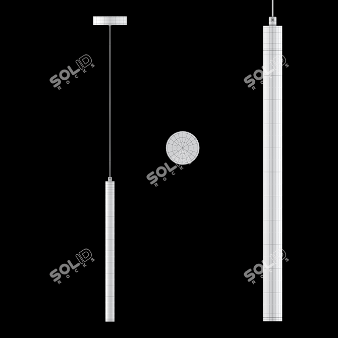 Sleek LED Pendant Lamp 3D model image 3