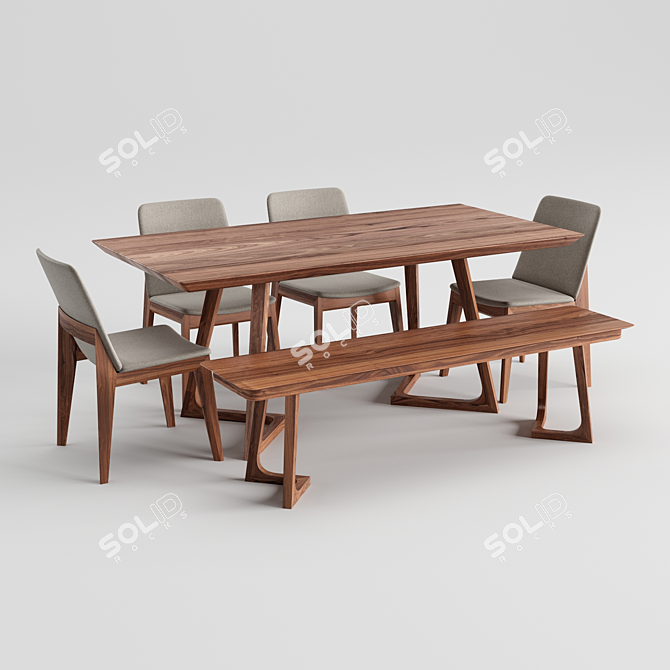 Elegant CRESS Dining Table 3D model image 1