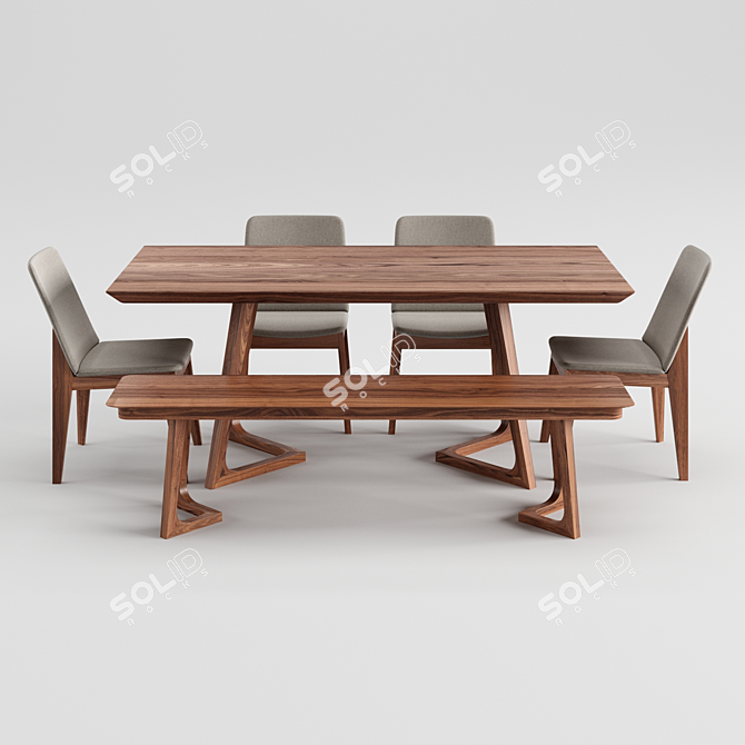 Elegant CRESS Dining Table 3D model image 2