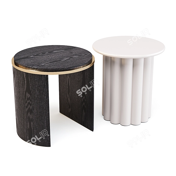 Modern 80s Inspired Side Tables 3D model image 1